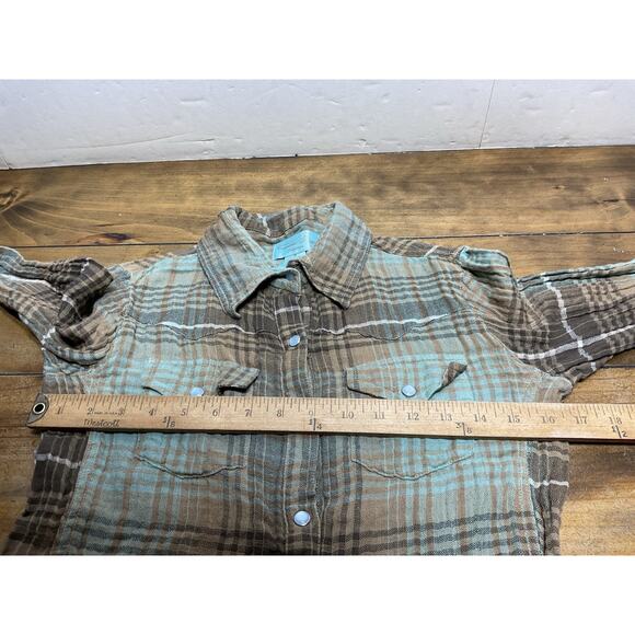 Tasha Polizzi Blouse Small Pearl Snap Button Western Shirt Flare Sleeves - Picture 10 of 11